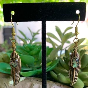 Antique Gold Feather Earrings
